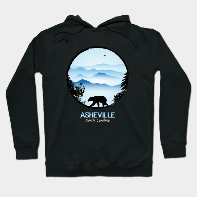 Asheville Blue Ridge Mountains - BLACK 01 Hoodie by AVL Merch